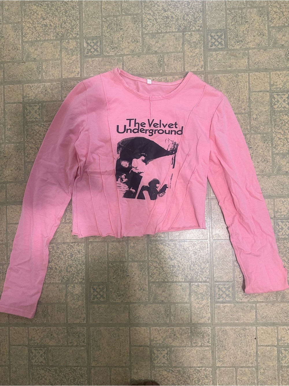 The Velvet Underground Pink Graphic Crop Top